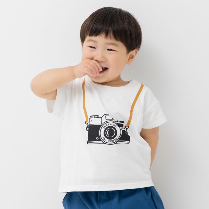 日本 Chil2 - 100%棉 定番印花短袖上衣-工程車-濃綠