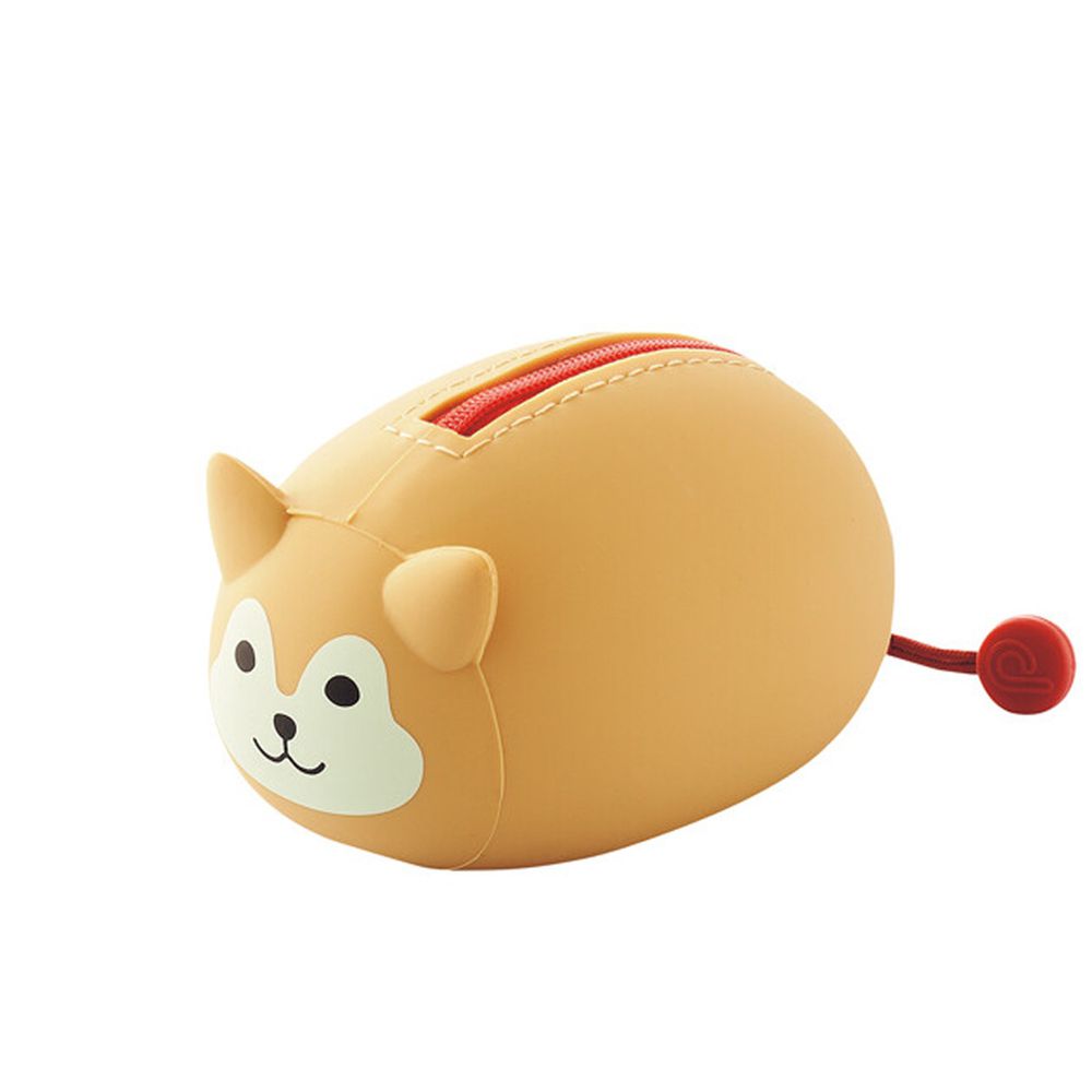 日本文具 LIHIT - 圓筒式胖胖收納包-柴犬 (S(5.5x9.8x6.5cm))