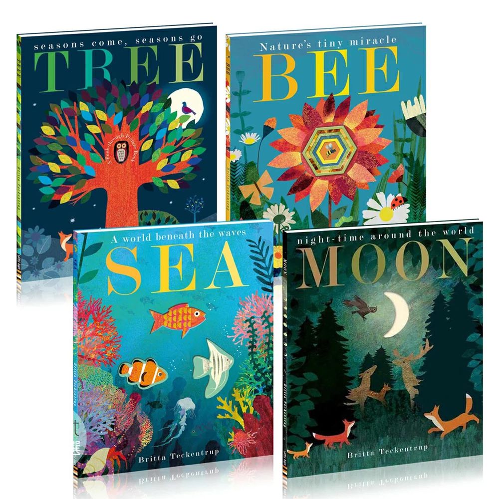 A Peek-Through Picture Book(Tree/Bee/Sea/Moon) 精緻絕美的洞洞繪本