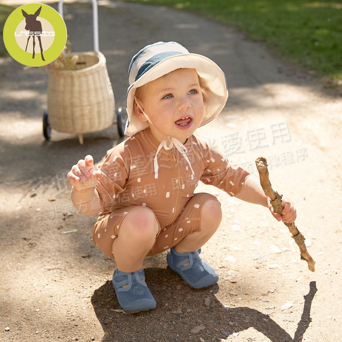 德國 Lassig - 嬰幼兒抗UV海灘遮陽帽-繽紛小魚