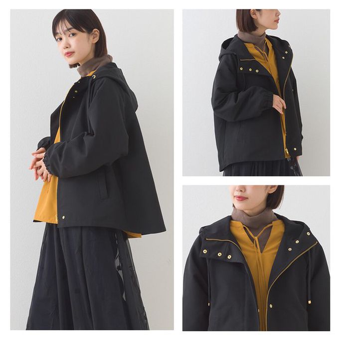 日本 OMNES - [經典款]防潑水派克連帽風衣外套-卡其