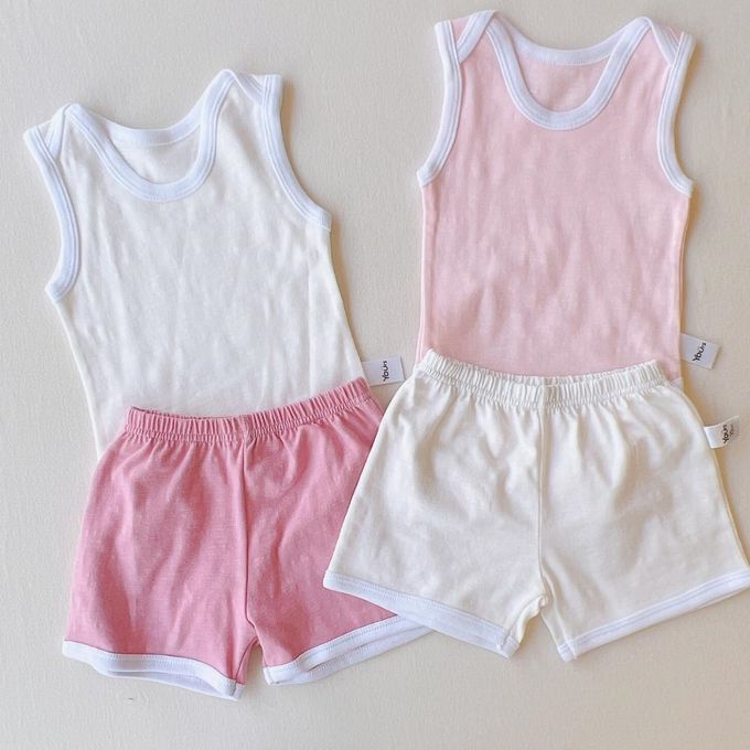 YOUrs - 棉甜寶寶短褲2件組-雲朵白+淡奶茶