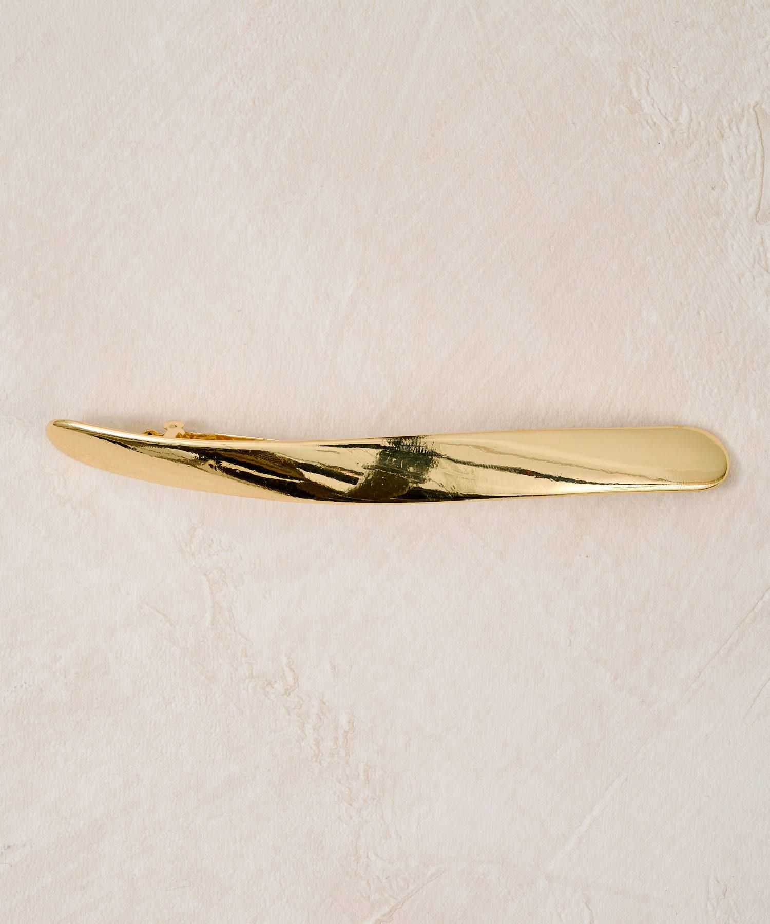 日本 Lattice - 優雅流線金屬一字夾/髮夾-銅棕