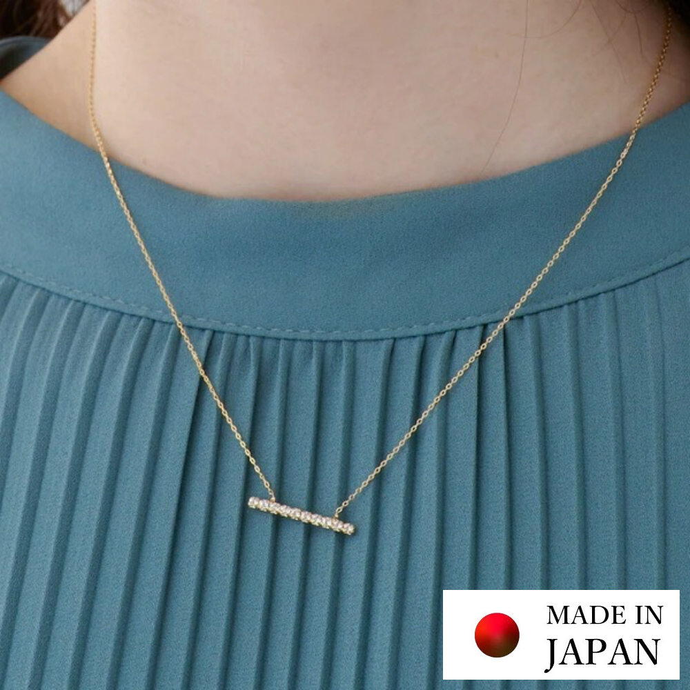 日本製 優雅橫式水鑽氣質款項鍊