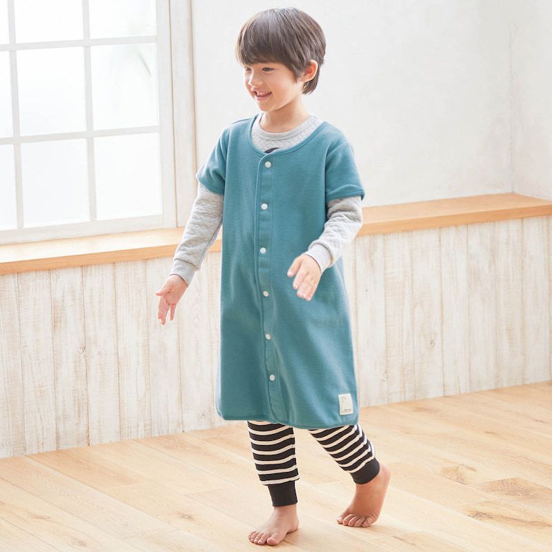 日本千趣會 - GITA 刷毛保暖防踢被/背心-素色-淺軍綠