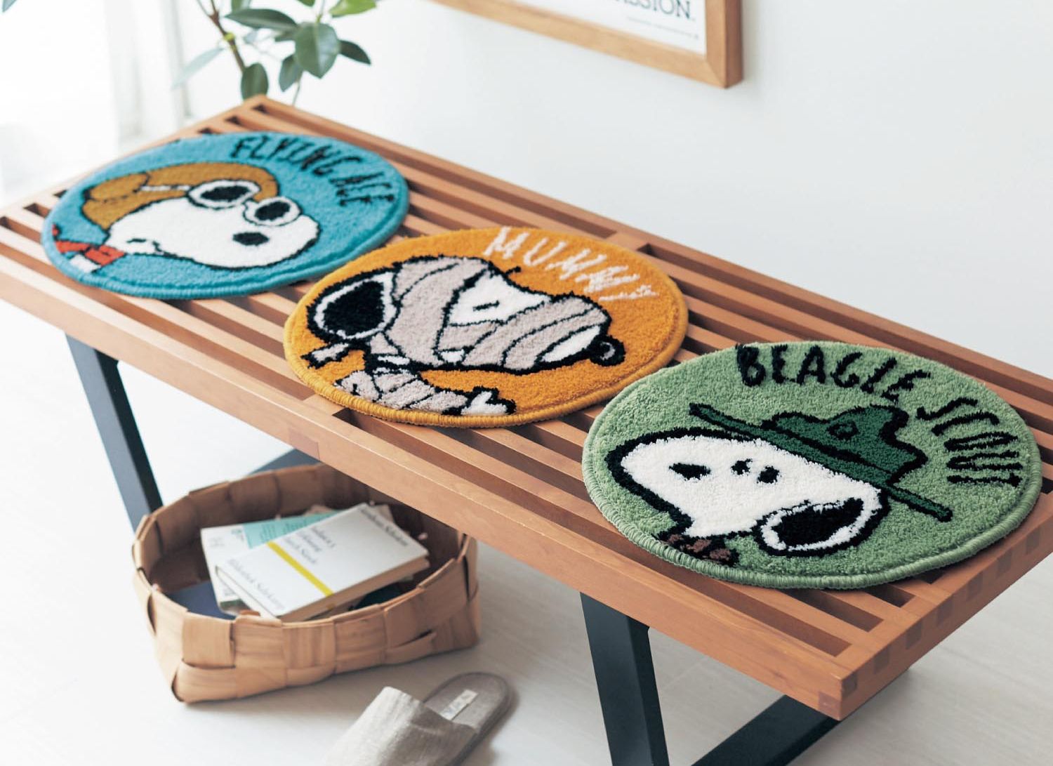 日本千趣會 - 史努比 止滑腳踏墊/坐墊-方形-藍 (38x38cm)