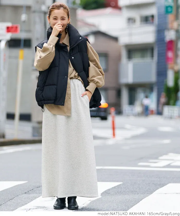 日本 COCA - 抗靜電/起球 裏起毛素面口袋長裙-黑