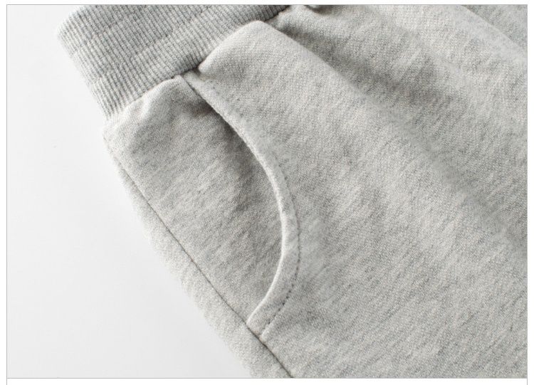 純棉腰鬆緊休閒束口長褲-熊熊-黑色