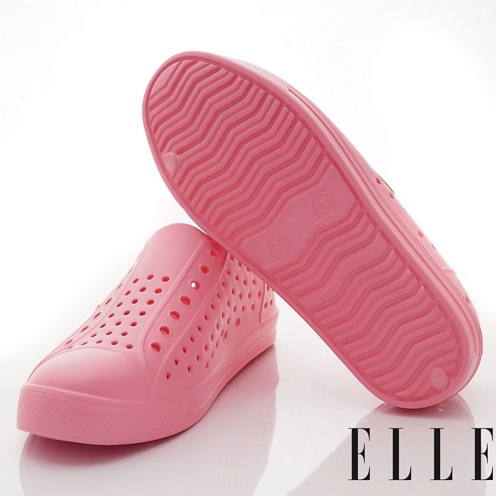 ELLE - 台灣製洞洞輕便鞋(中大童段)-休閒鞋-粉