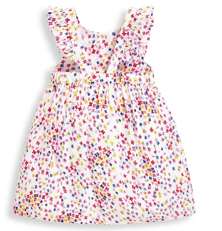 英國 JoJo Maman BeBe - 超優質嬰幼兒/兒童100％純棉短袖洋裝-蝴蝶翩飛