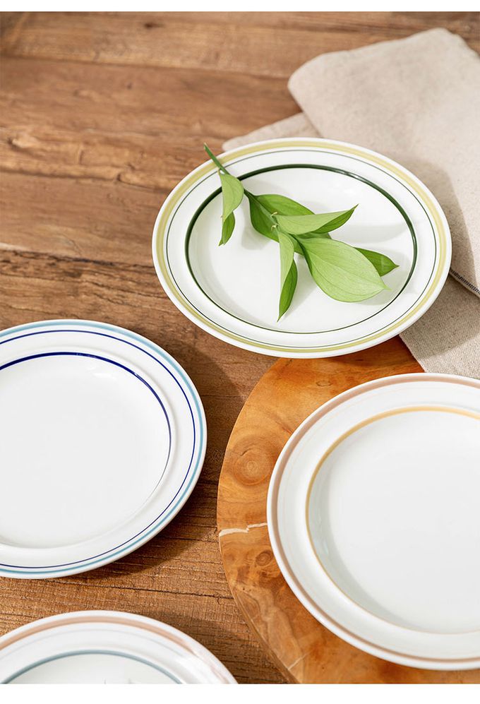 韓國 SSUEIM - RETRO系列極簡ins陶瓷淺盤2件組17cm (深藍)