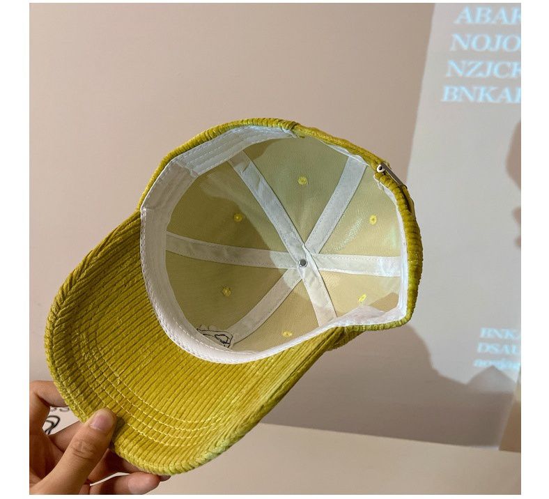 燈芯絨鴨舌帽-黃色 (帽圍52-54CM/建議年齡3-10歲)