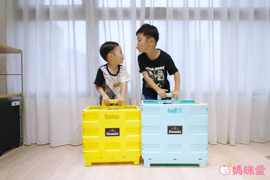 韓國 Damda - 購物車-57L/承重30kg-天藍+黃-42X36.5x40cm