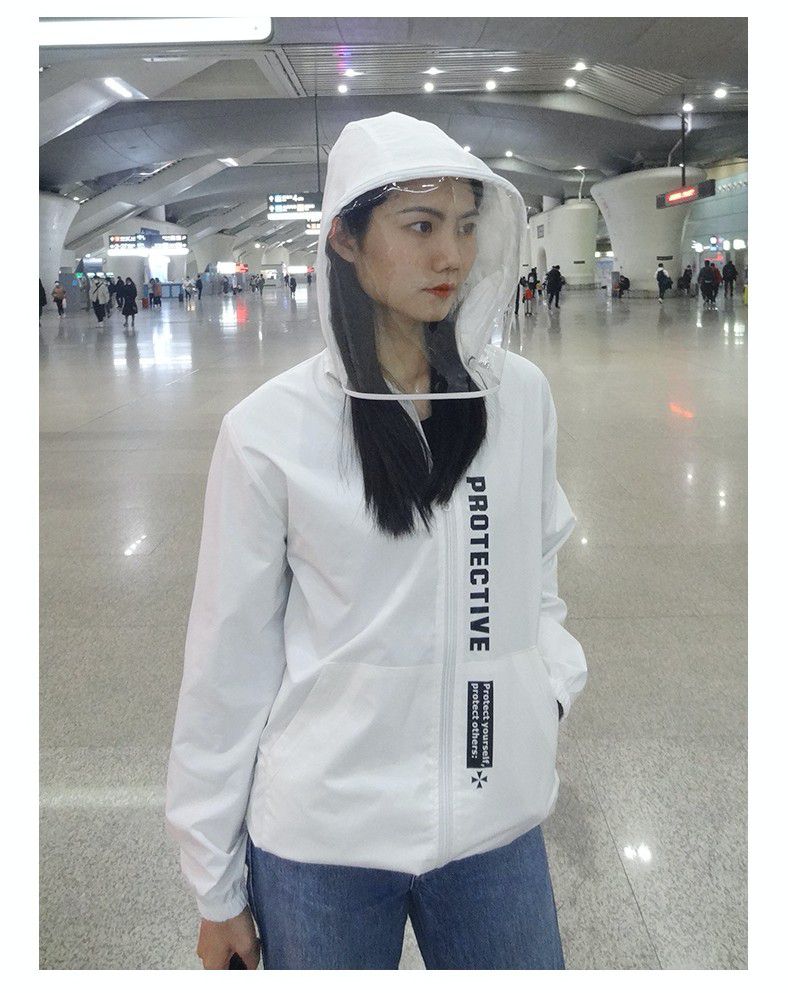 防風連帽外套(面罩可拆)-防水升級款-黑色-(非醫療用品)