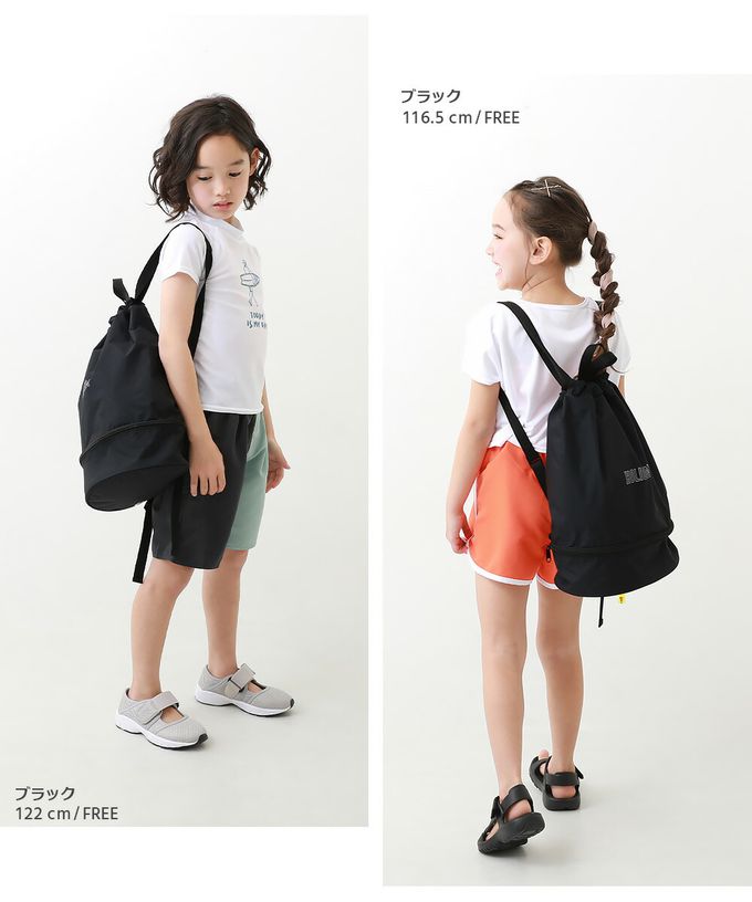 日本 devirock - 雙色設計防水分層便利游泳背包/水桶包-紫x淺灰 (43.5x34x16.5cm)