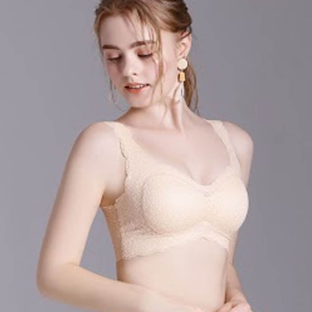 香茉 CHANMODE - 天使飛翼蕾絲裸感無痕內衣-貼合內衣款-膚-內衣x1件