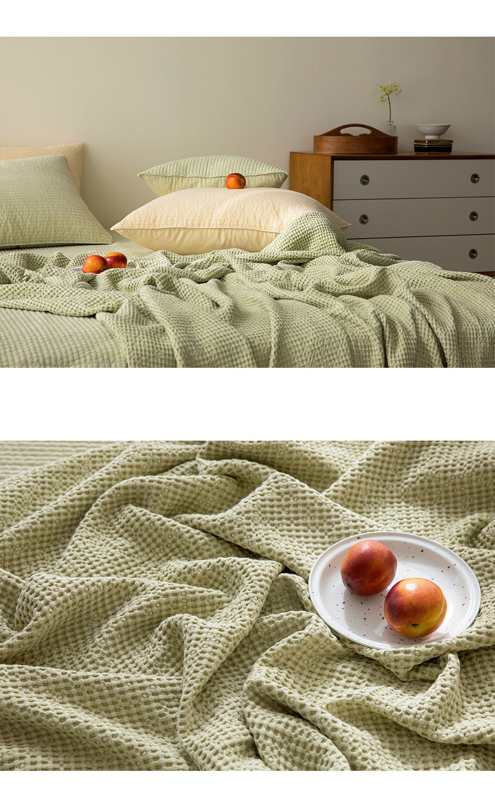 韓國 Maatila - 天絲莫代爾鬆餅被毯-抹茶