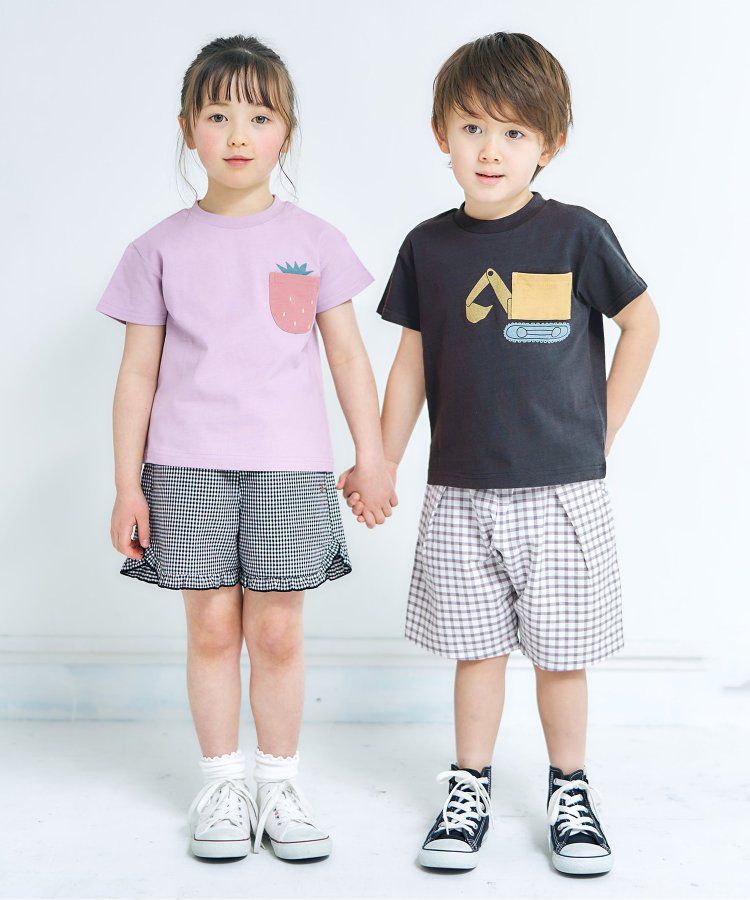 日本 apres les cours - 童趣印花口袋短袖上衣-昆蟲-草綠