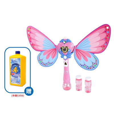 德國 Pustefix - 蝴蝶仙子電動泡泡魔仗(100ML)+神奇泡泡水1000ML