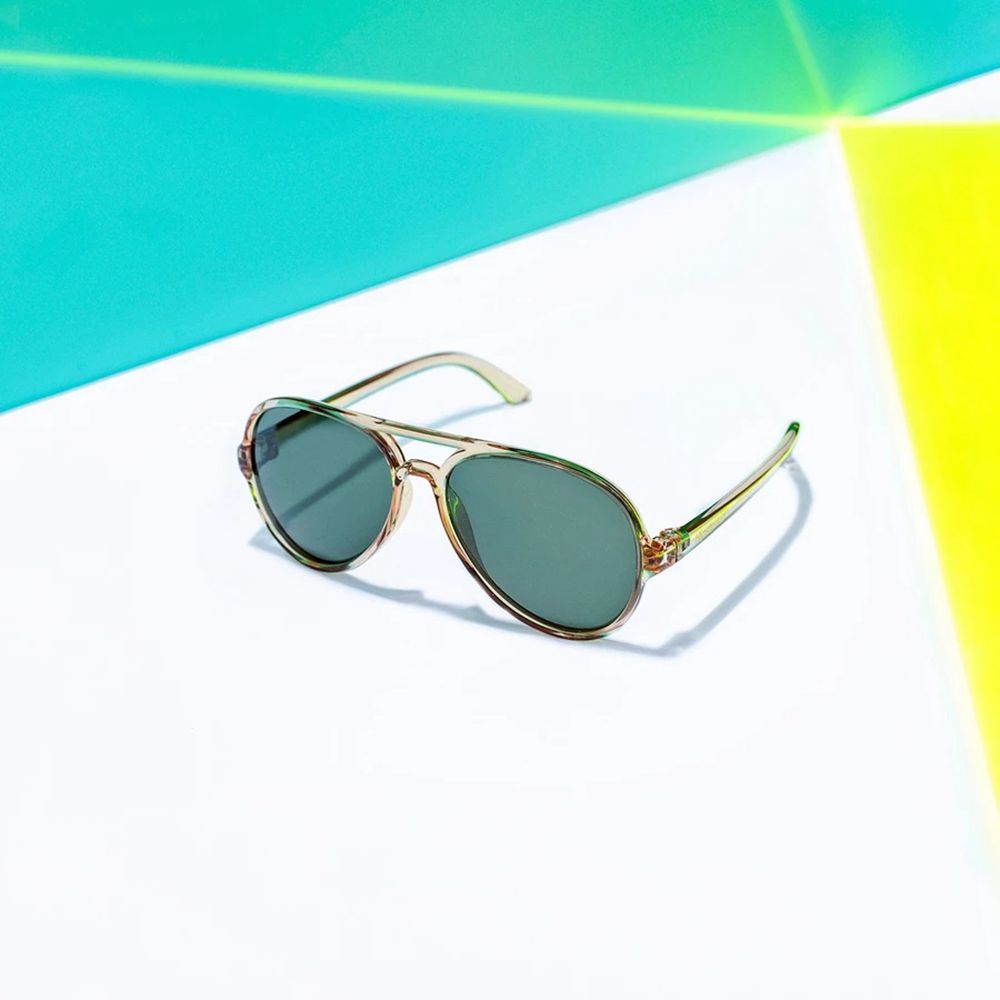 美國 Hipsterkid - 抗UV奢華嬰童偏光太陽眼鏡(附固定繩/收納袋)-飛行員砂礫