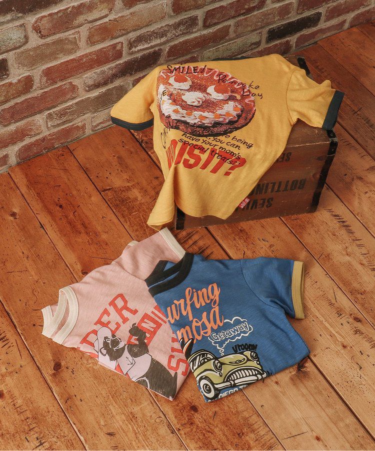 日本 BREEZE - [品牌週年限定]印花短袖上衣-微笑鬆餅-黃