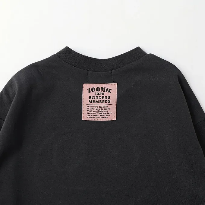 日本 ZOOLAND - 丹寧風小熊長袖上衣-假二件袖-紅