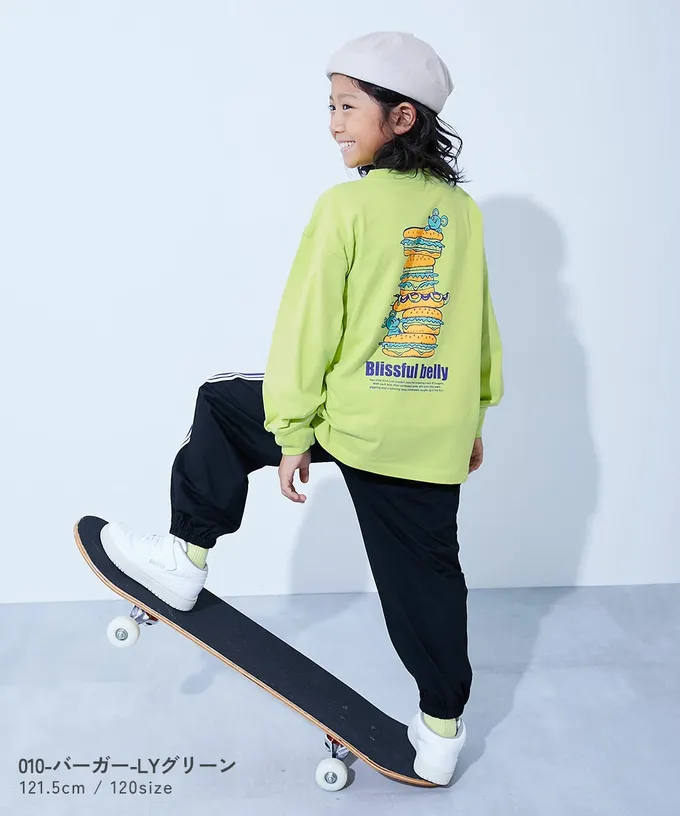 日本 devirock - 100%棉 定番印花寬版長袖上衣-潮流格子-黃綠