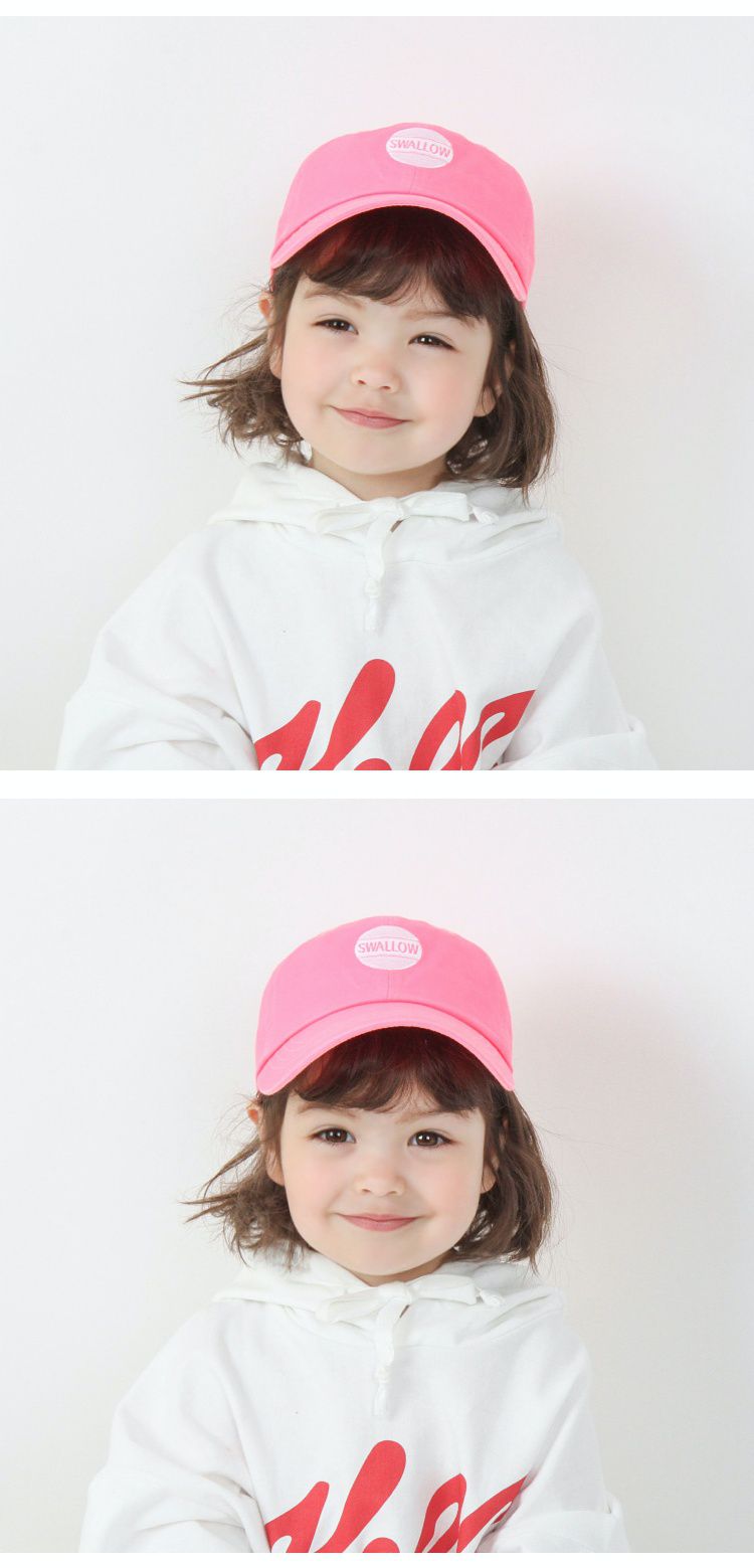 韓國 Babyblee - 字母徽章純色棒球帽-杏 (頭圍：51-55cm)