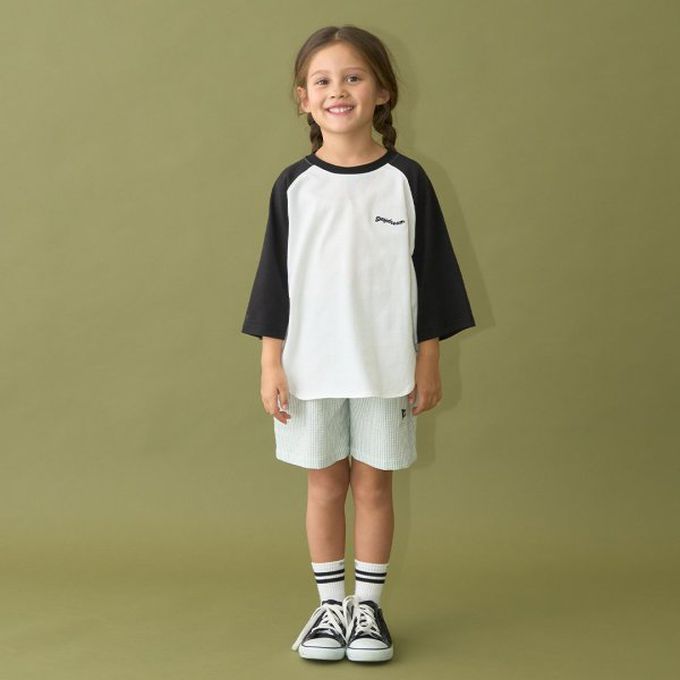 日本 b-ROOM - 時尚搭配口袋短褲(4分丈)-格子-翠綠