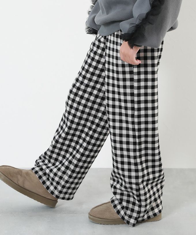 日本 devirock - RICH WARM 保暖裏毛寬褲-豹紋-灰杏