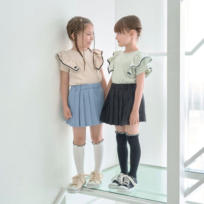 日本 Lycee mine - 雙層荷葉澎澎袖正反穿上衣-薄荷綠