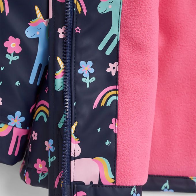 英國 JoJo Maman BeBe - 防雨/防風刷毛外套-獨角獸