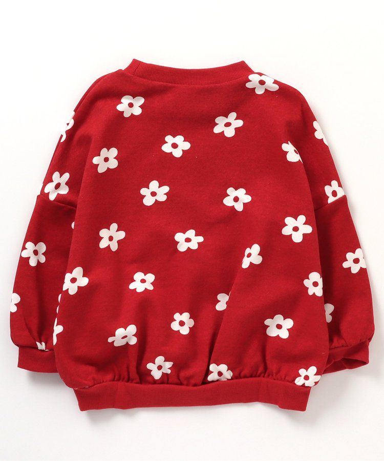 日本 BREEZE - 滿版印花裏毛長袖上衣-蘋果-焦糖