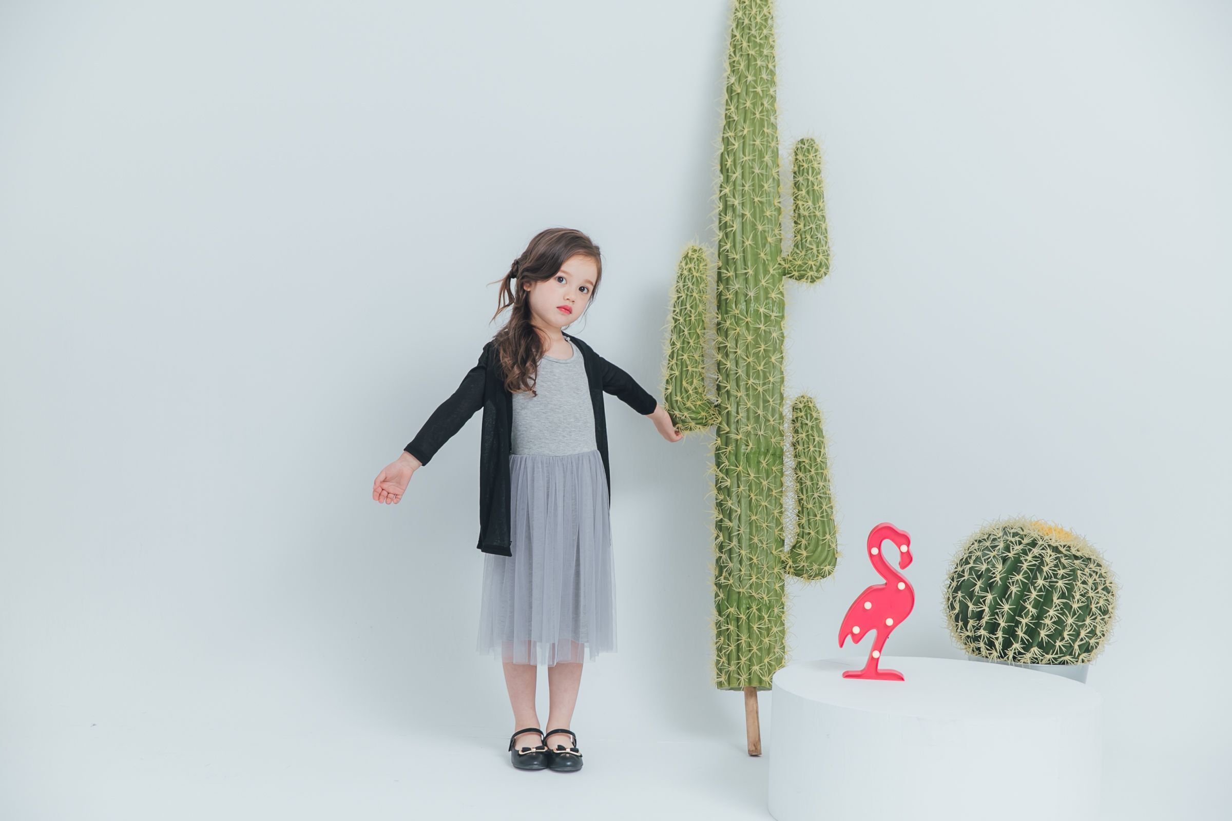 Peachy - 北鼻款*獨家訂製綿柔連身紗裙-細肩帶連身款-溫柔灰