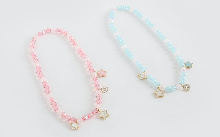 韓國 Babyblee - 串珠手鏈-星星宇宙-粉紅