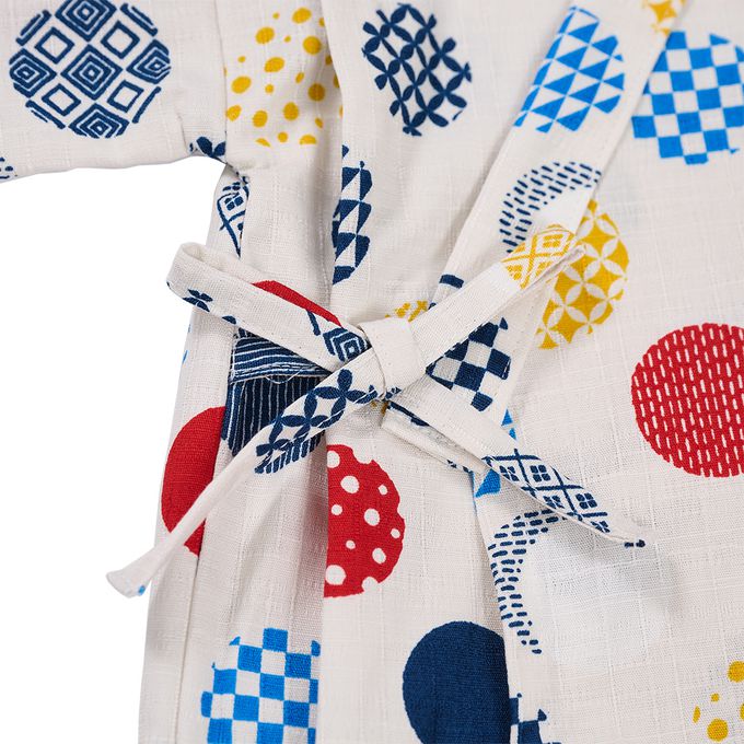 akachan honpo - 兩件式甚平-和風圓圈-米白色