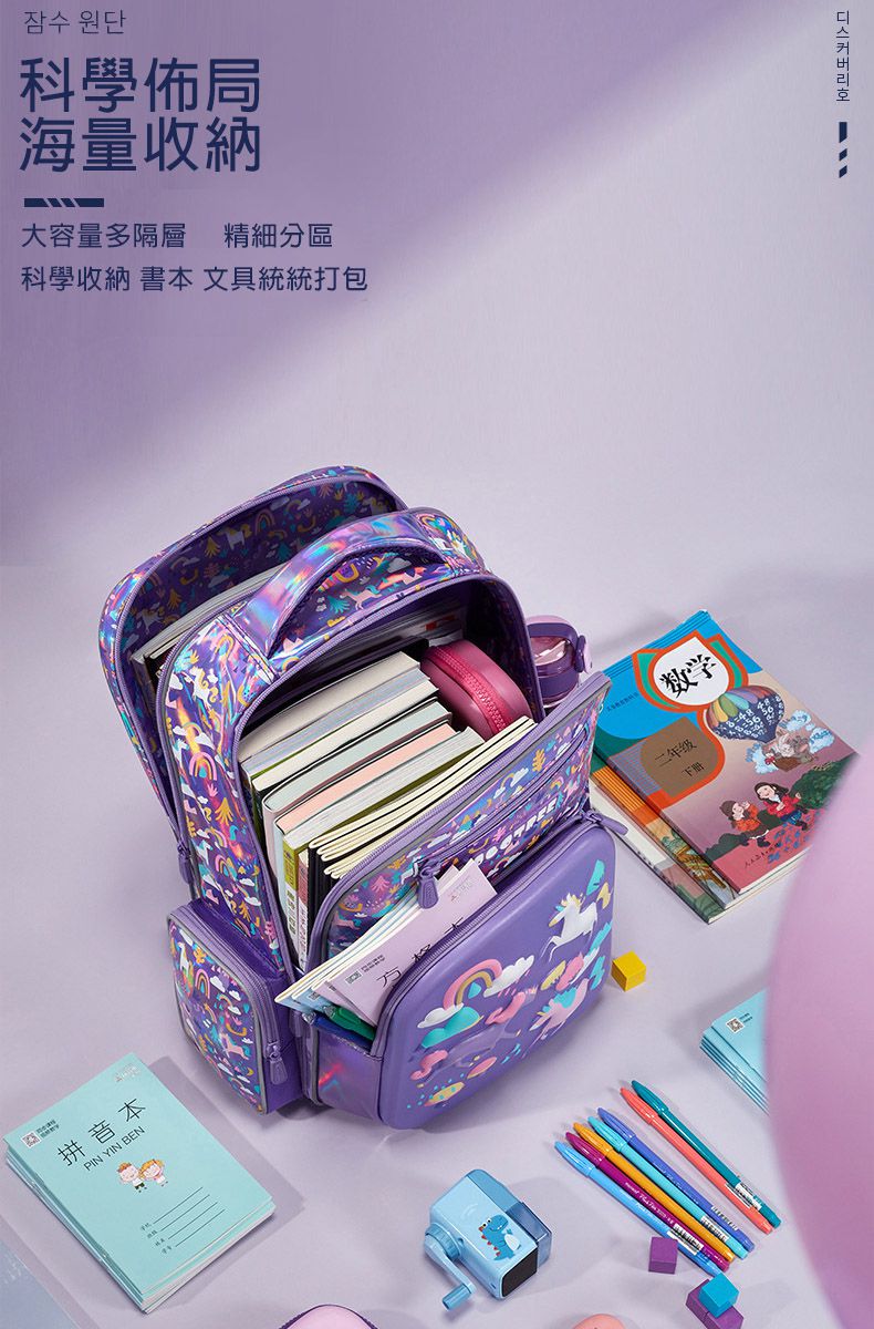 kocotree - 減壓護脊書包_小碼-行星藍