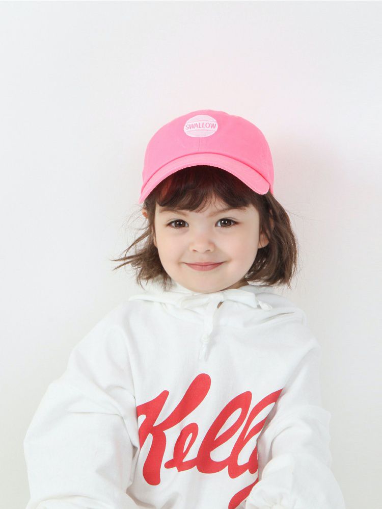 韓國 Babyblee - 字母徽章純色棒球帽-杏 (頭圍：51-55cm)