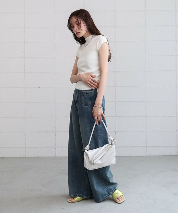 日本 Bab - 2way軟質拉鍊造型手提/側背包-象牙白