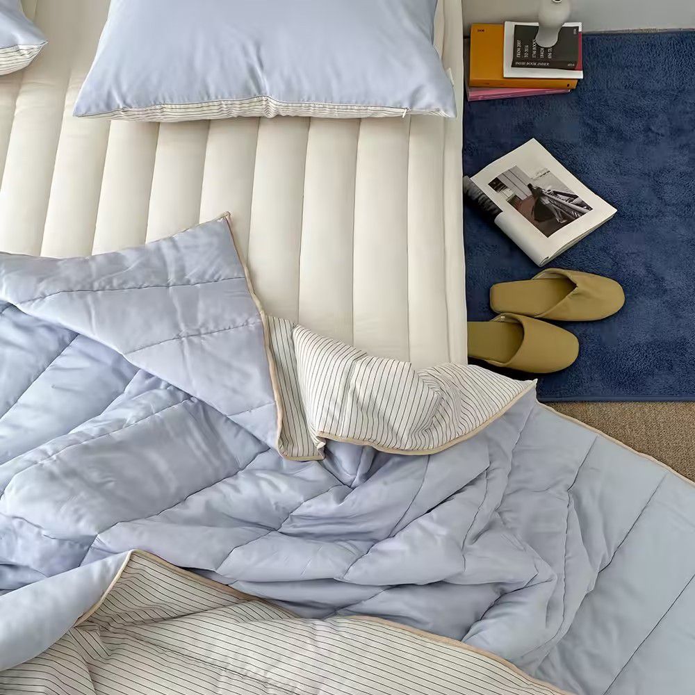 Breeze竹纖維涼感雙面被/四季被/韓國涼被/韓國棉被-牛奶藍