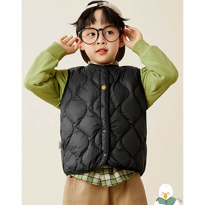 ToWarm - (90%鴨絨)極輕量絎縫羽絨背心-曜石黑