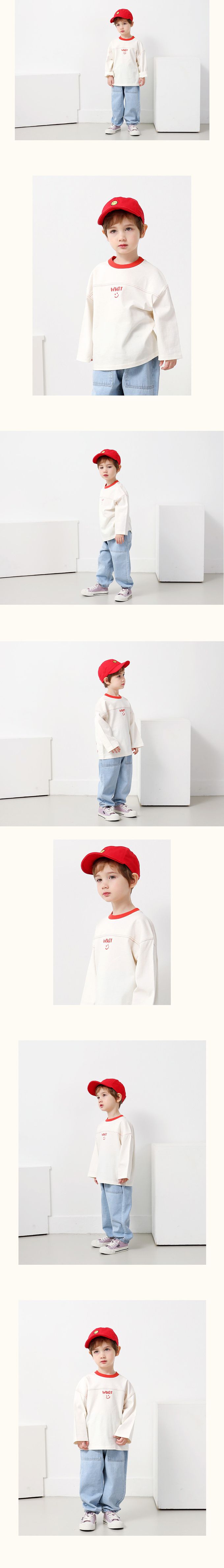 韓國 WALTON kids - 微笑印長袖上衣-綠