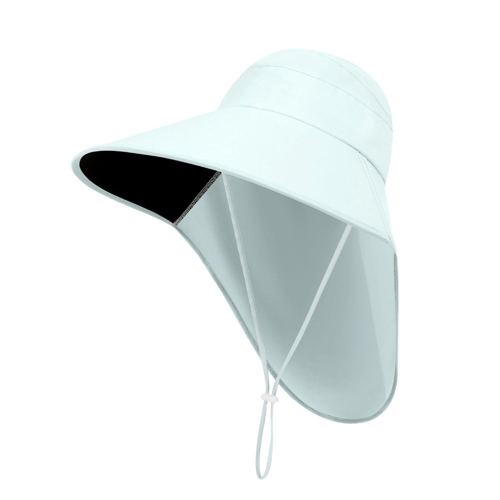 抗UV遮頸防曬遮陽帽-淡藍黑
