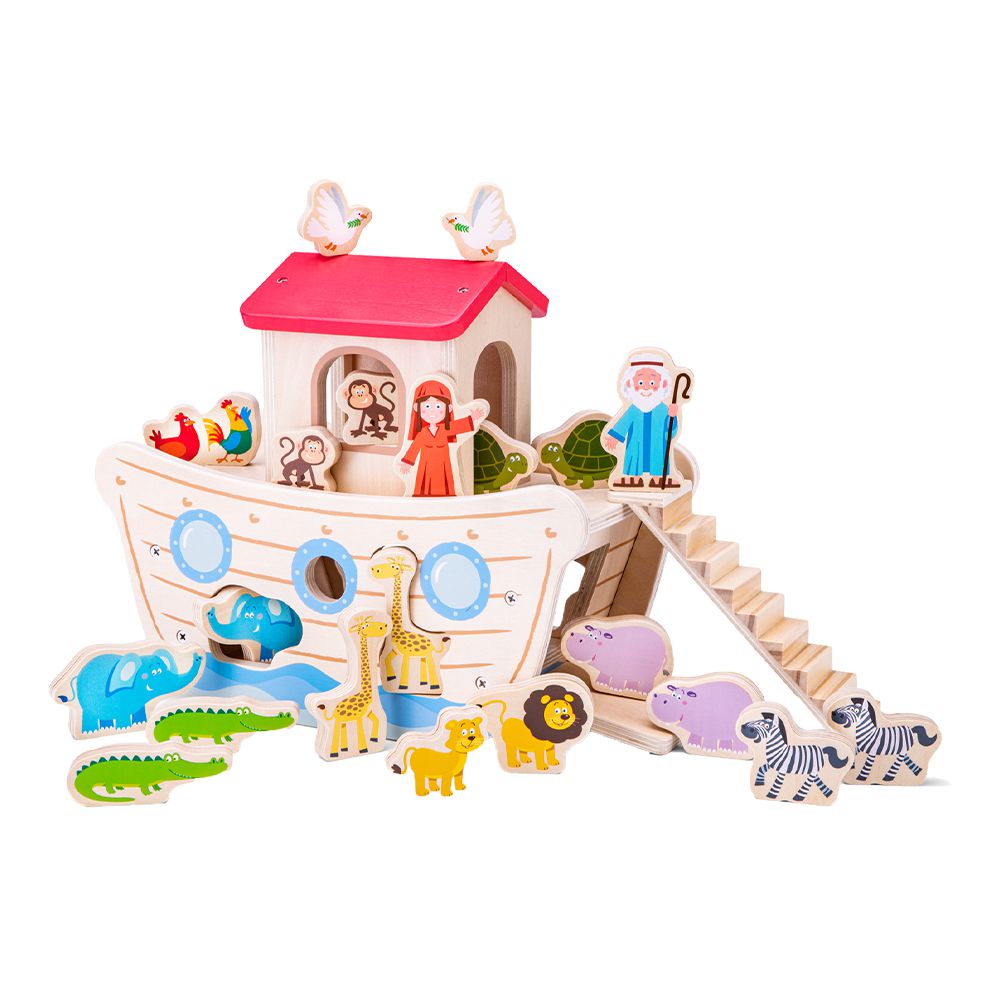 荷蘭 New Classic Toys - 寶寶諾亞方舟動物幾何積木玩具