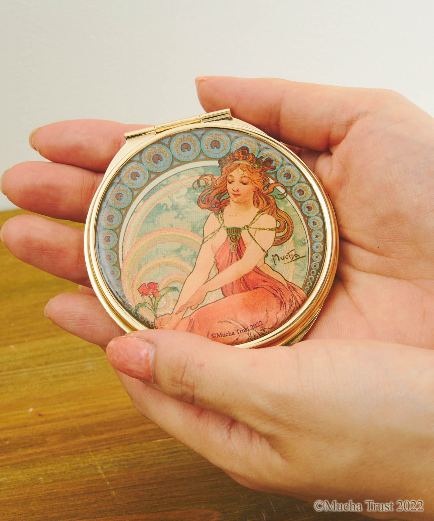 日本代購 - 限定聯名 慕夏四藝術折疊手拿鏡-繪畫