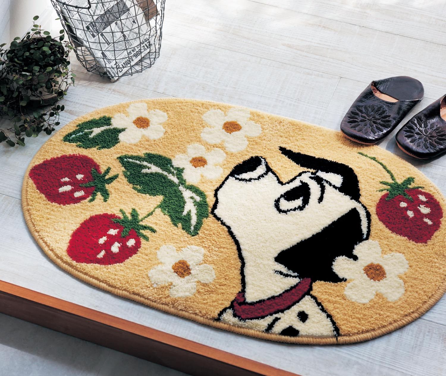 日本千趣會 - 迪士尼 花語腳踏墊(玄關/房門)(附止滑墊2片)-維尼蒲公英