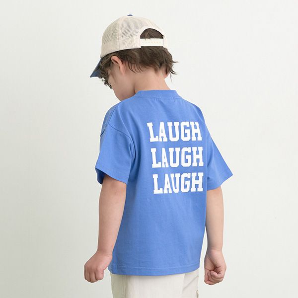 日本 b-ROOM - 英文標語休閒短袖上衣-NICE-奶油黃