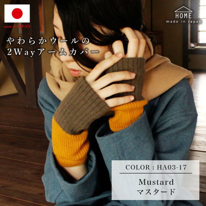 日本女裝代購 - 日本製 羊毛混絲綢保暖半截手套-深巧克力 (F)