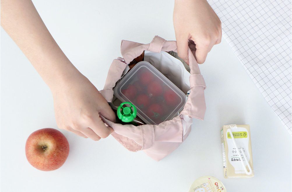 韓國 Conitale - 保冷保溫束口小提袋/便當袋-深灰