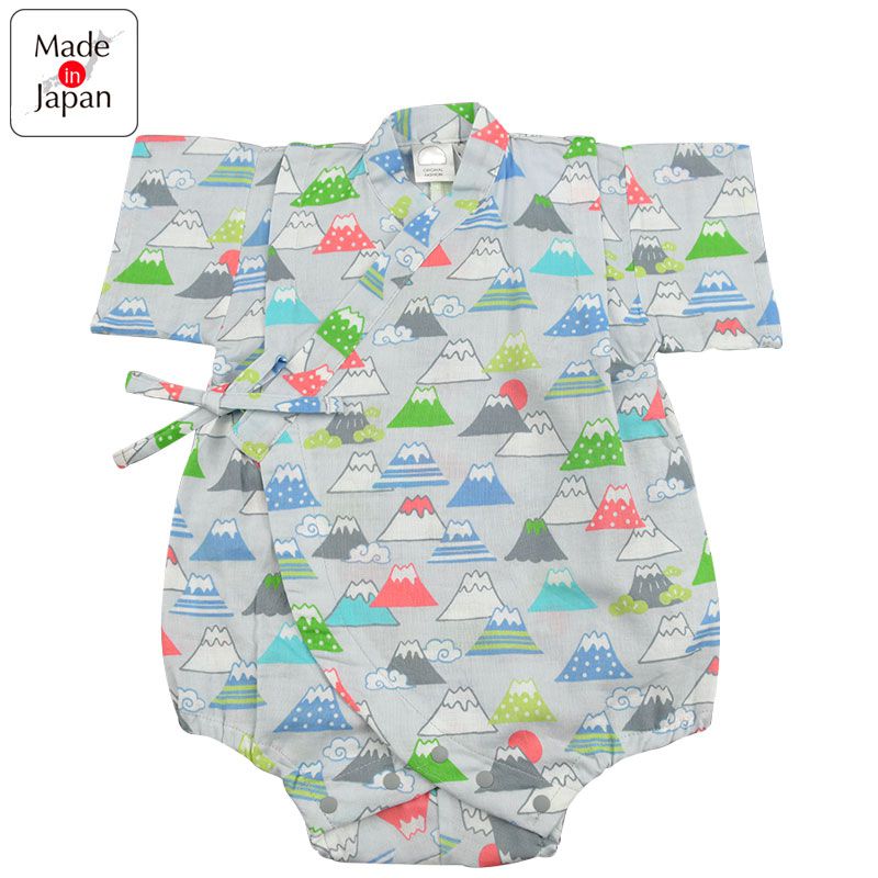 akachan honpo - 甚平包屁衣-富士山-灰色